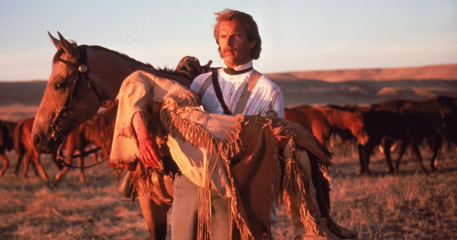 Kevin Costner carries a body in Dances With Wolves. 