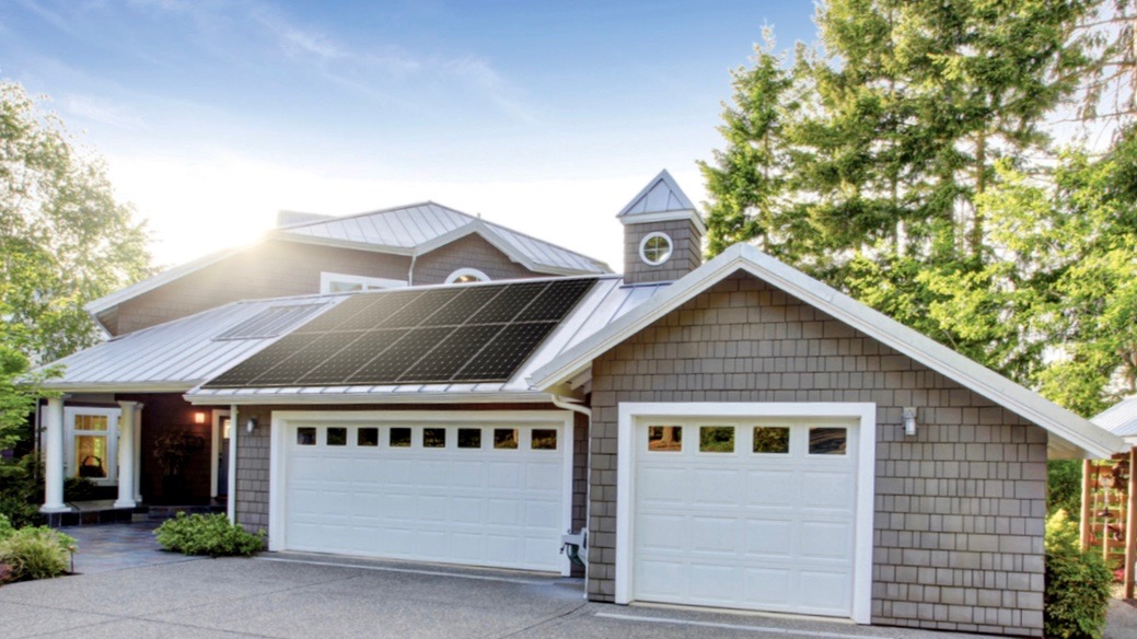 LG Solar Panels installed on roof.