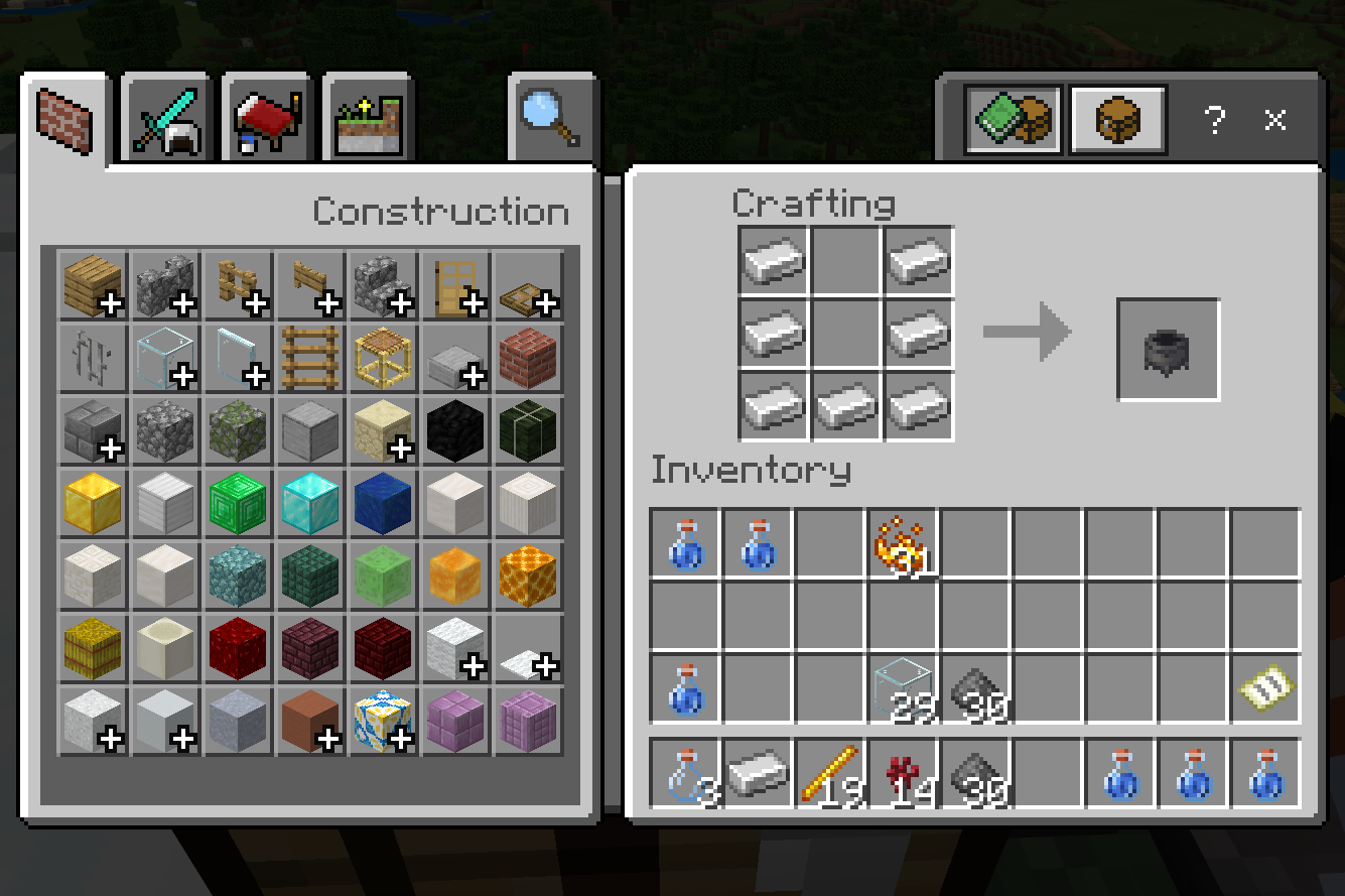 how to make a cauldron in minecraft