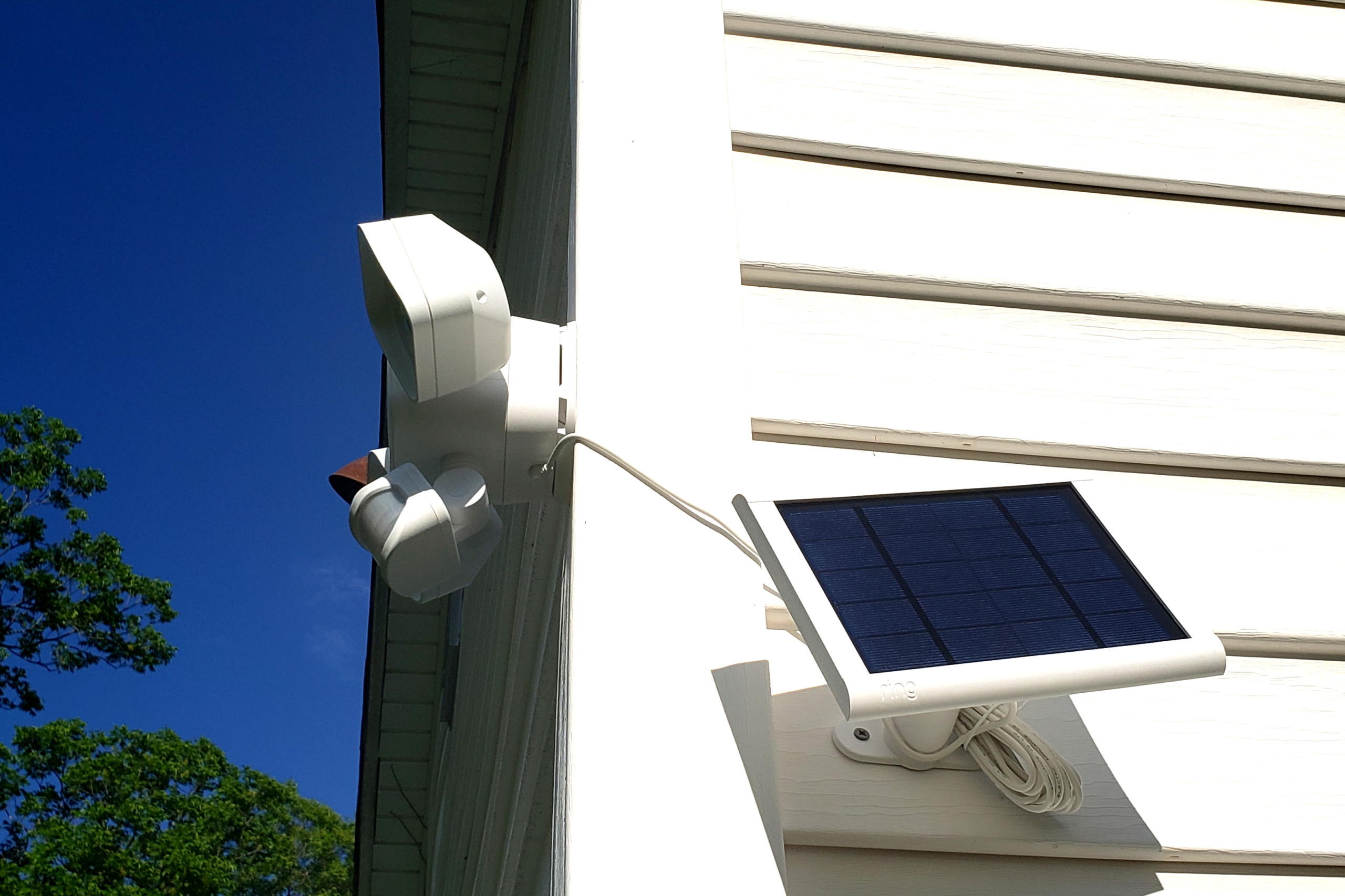 Ring floodlight store with solar panel