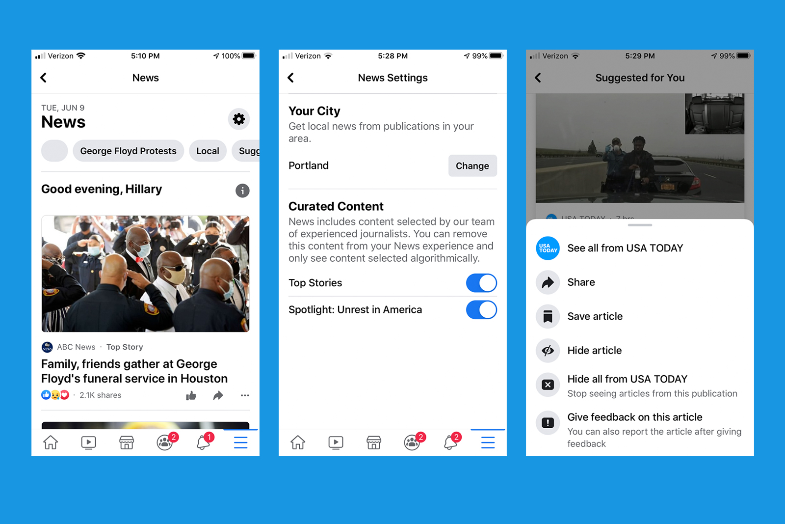 Facebook launches new Feeds and Home tabs on its app