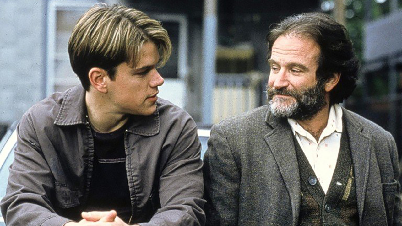 Matt Damon and Robin Williams in Good Will Hunting.