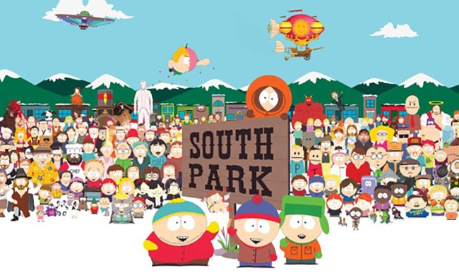 The cast of South Park assembles in a large group image.