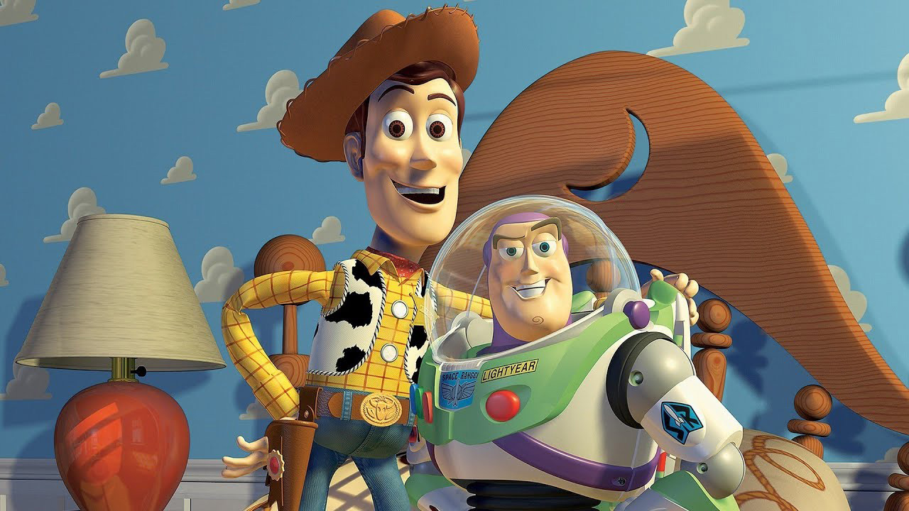 Buzz y Woody en Toy Story.