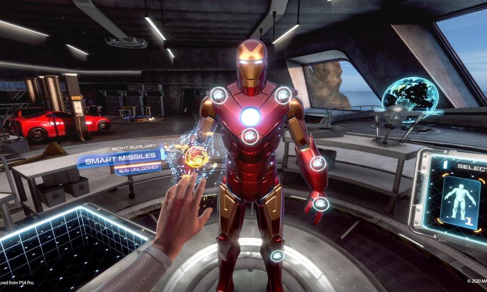 Changing suits in Iron Man VR.