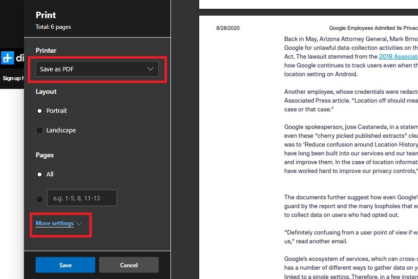 how to make pdf landscape