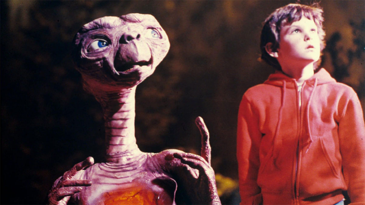 E.T. and Elliot in E.T.: The Extra-Terrestrial.