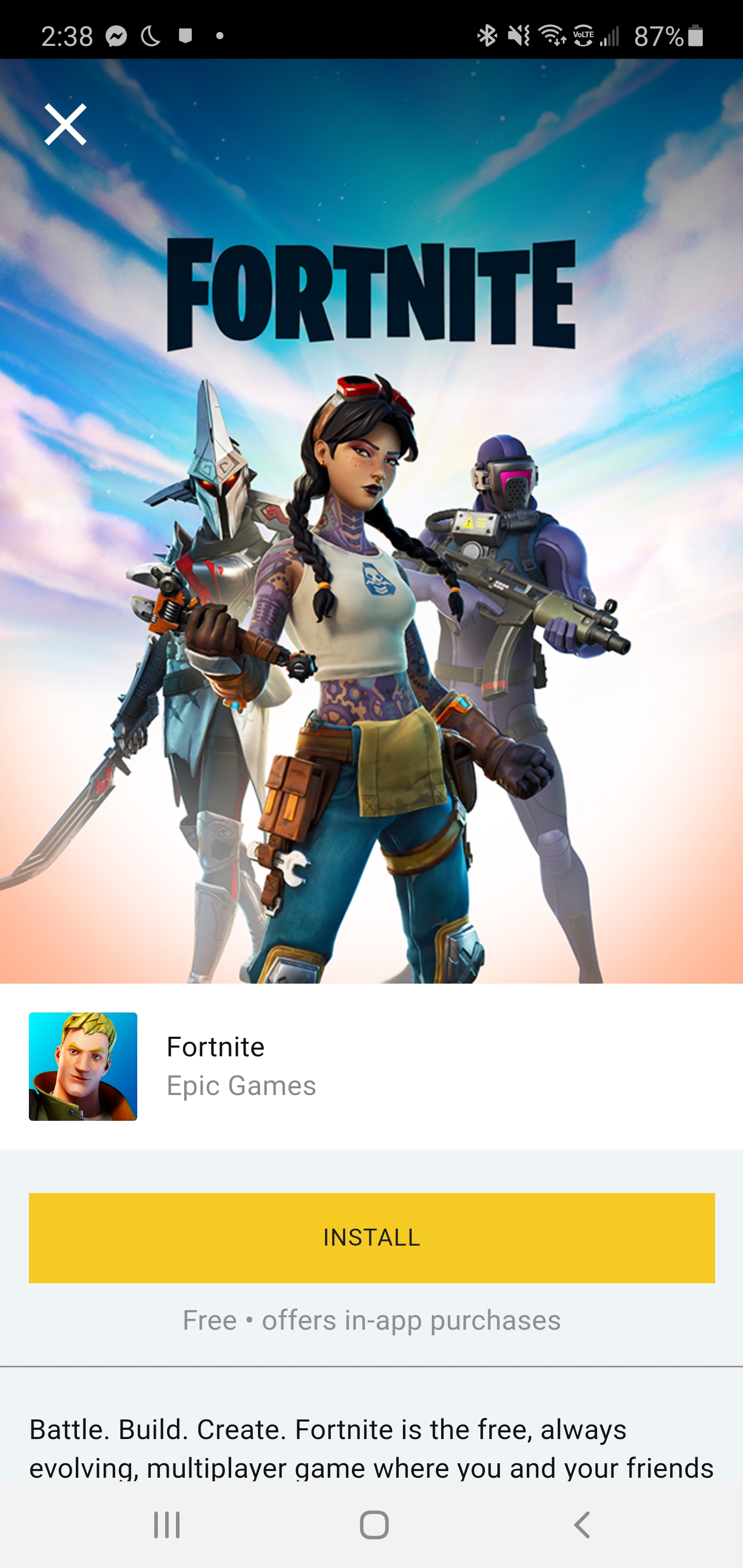Fortnite for Android Won't Be Available on the Google Play Store