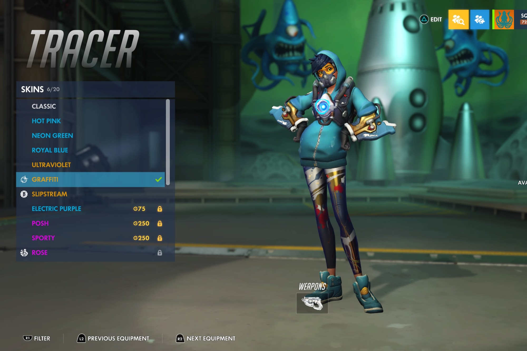 Top 5 favorite Tracer skins