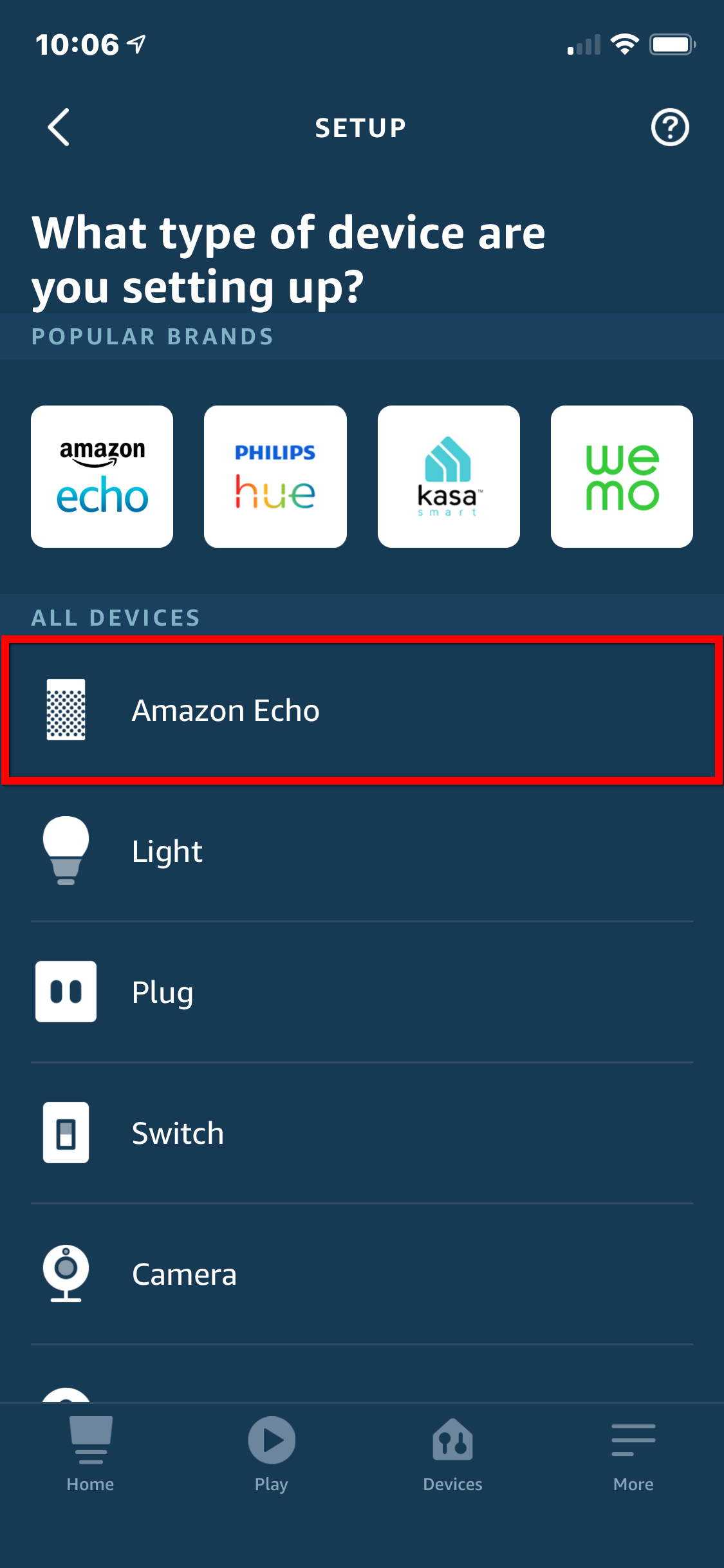 How to connect alexa app store to wifi