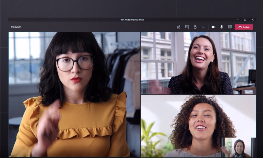 Three women in a Microsoft Teams meeting.