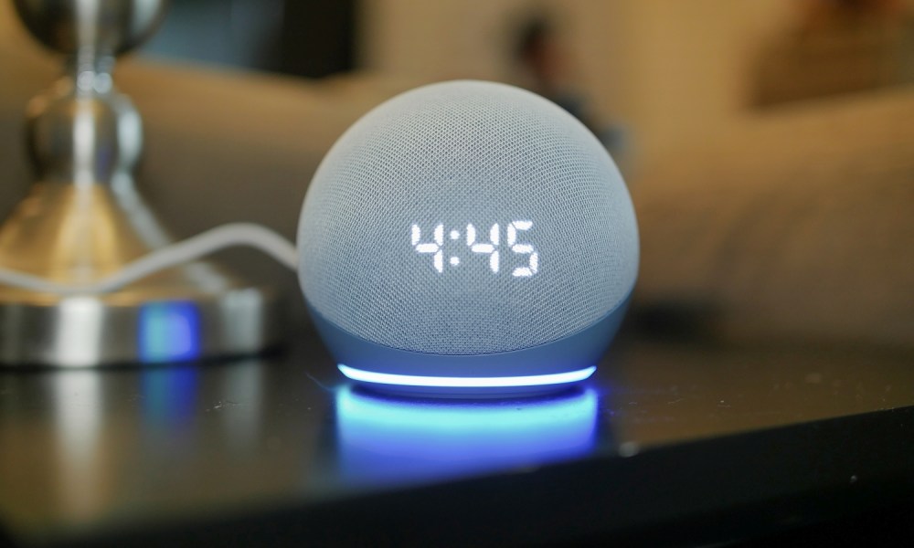 Amazon Echo Dot (4th Gen) with Clock front