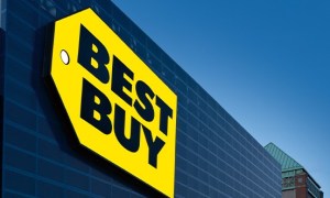 Best Buy logo on a building.