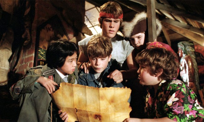 Kids look at a map in The Goonies.