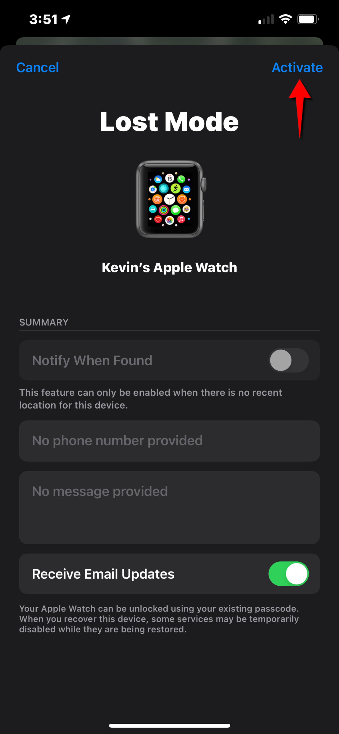 Apple watch 2025 lost phone