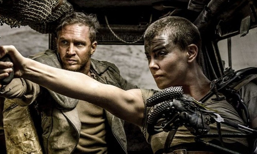 Charlize Theron and Tom Hardy in Mad Max: Fury Road.