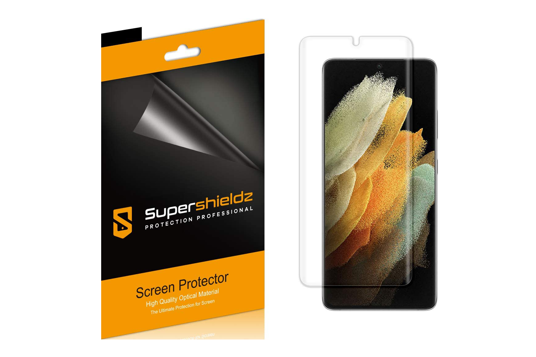 Escudo transparente de alta definición Supershieldz para Samsung Galaxy S21 Ultra.