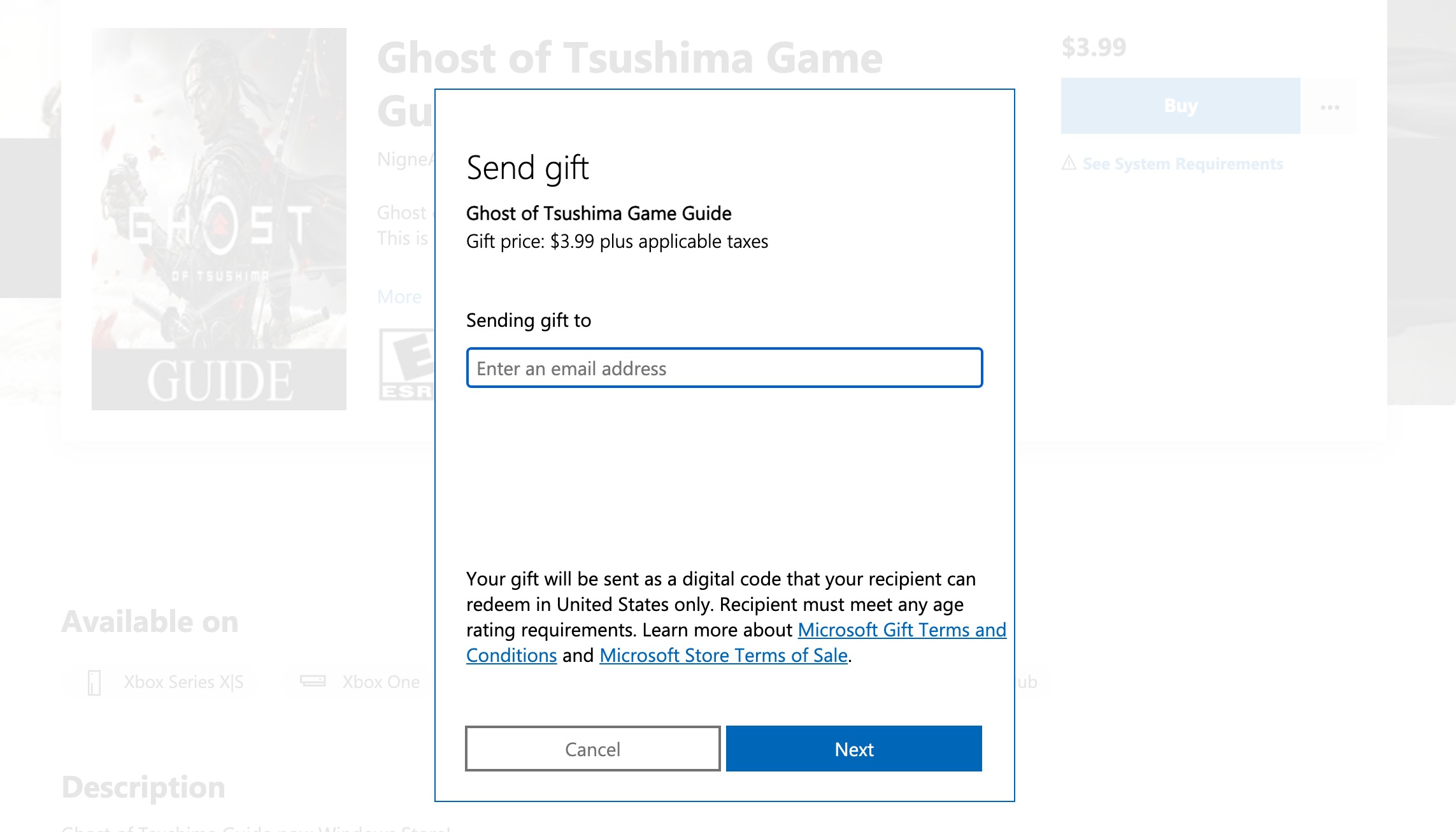 How to send gift sales card on xbox one