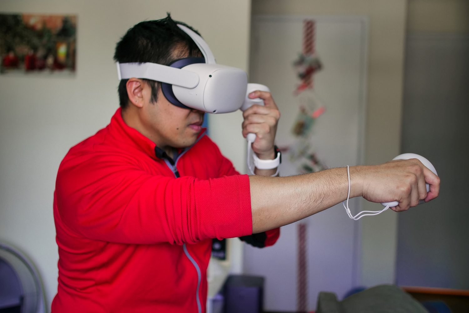 L'Oculus Quest 2 en cours d'utilisation.