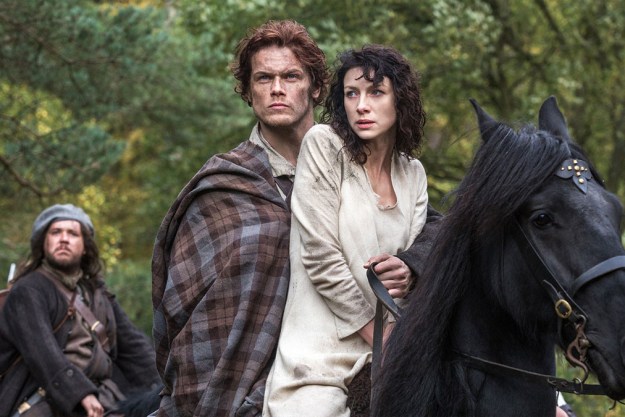 Sam Heughan and Caitríona Balfe in Outlander.