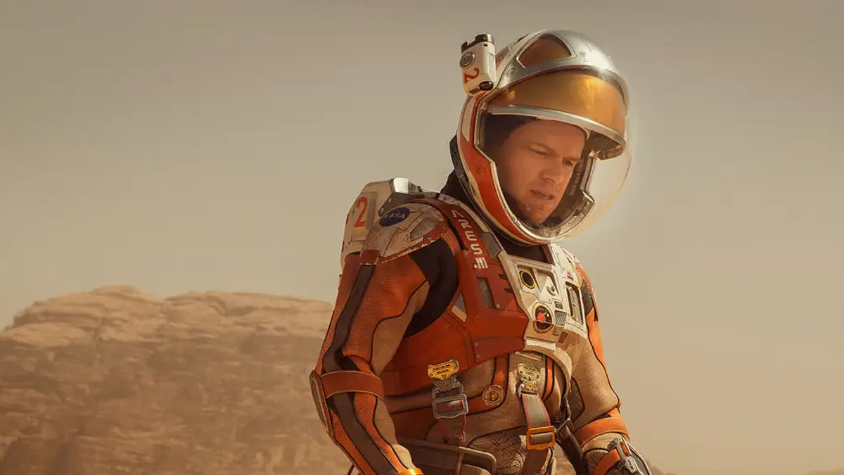 Matt Damon em Perdido em Marte.
