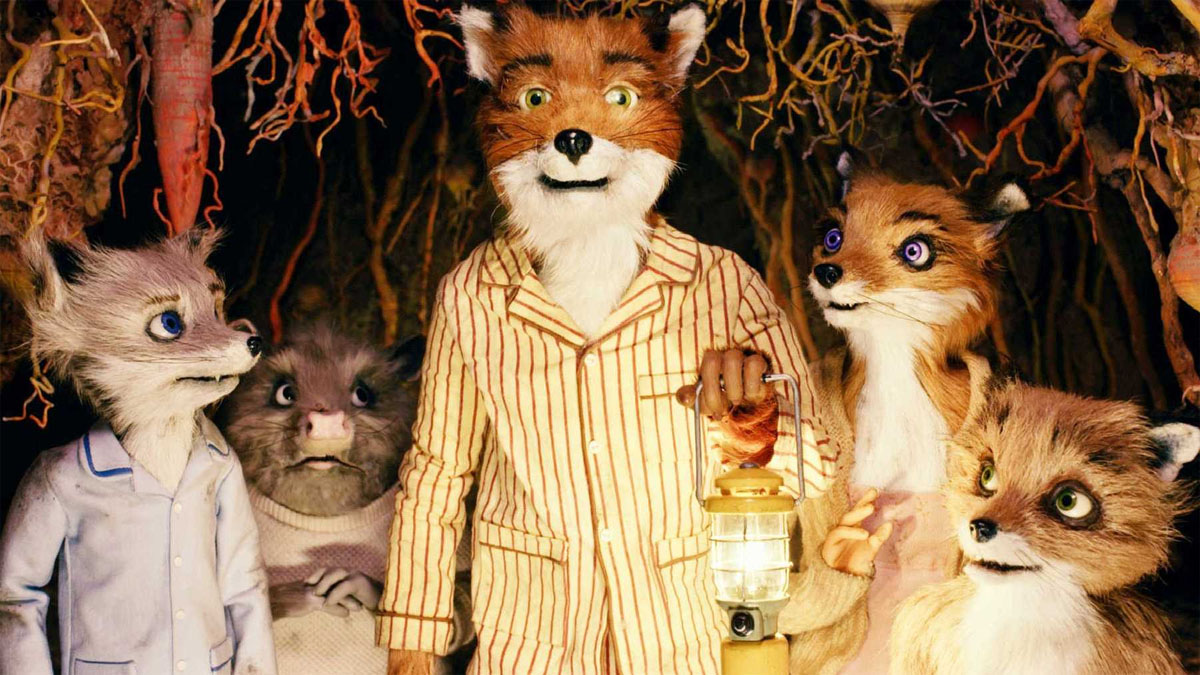 Ash, Mr. Fox, Mrs. Fox und Kristopherson in Fantastic Mr. Fox.