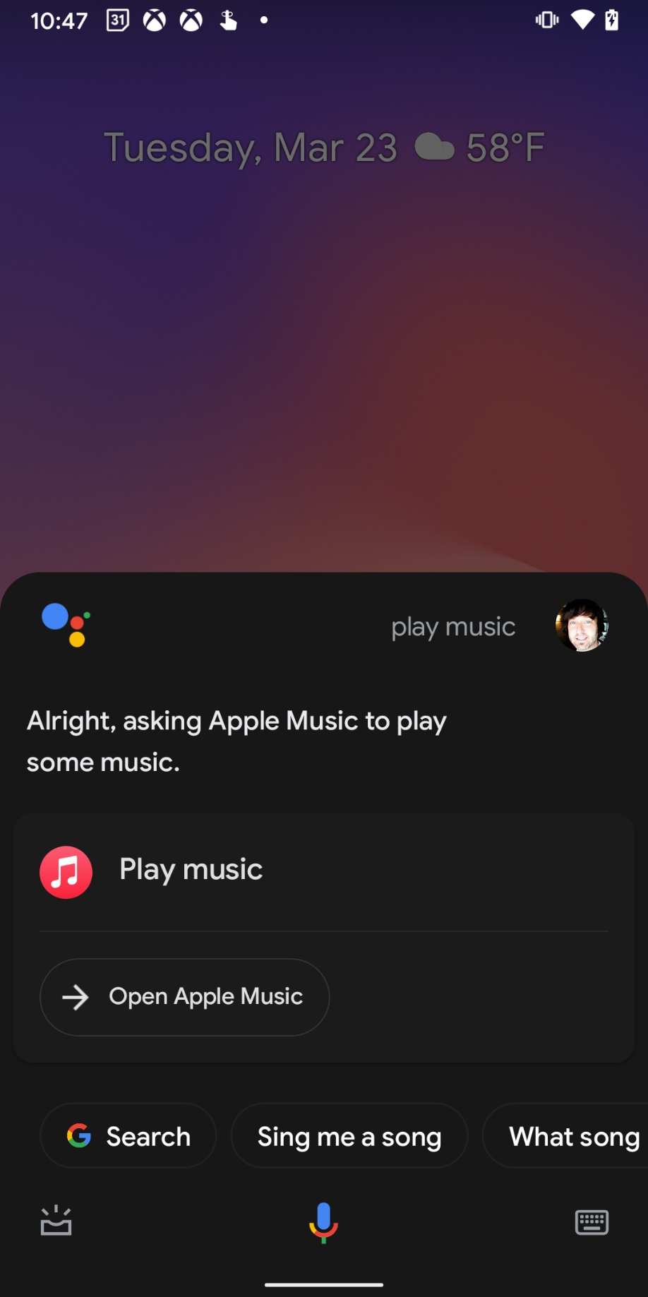 google assistant play music from my library