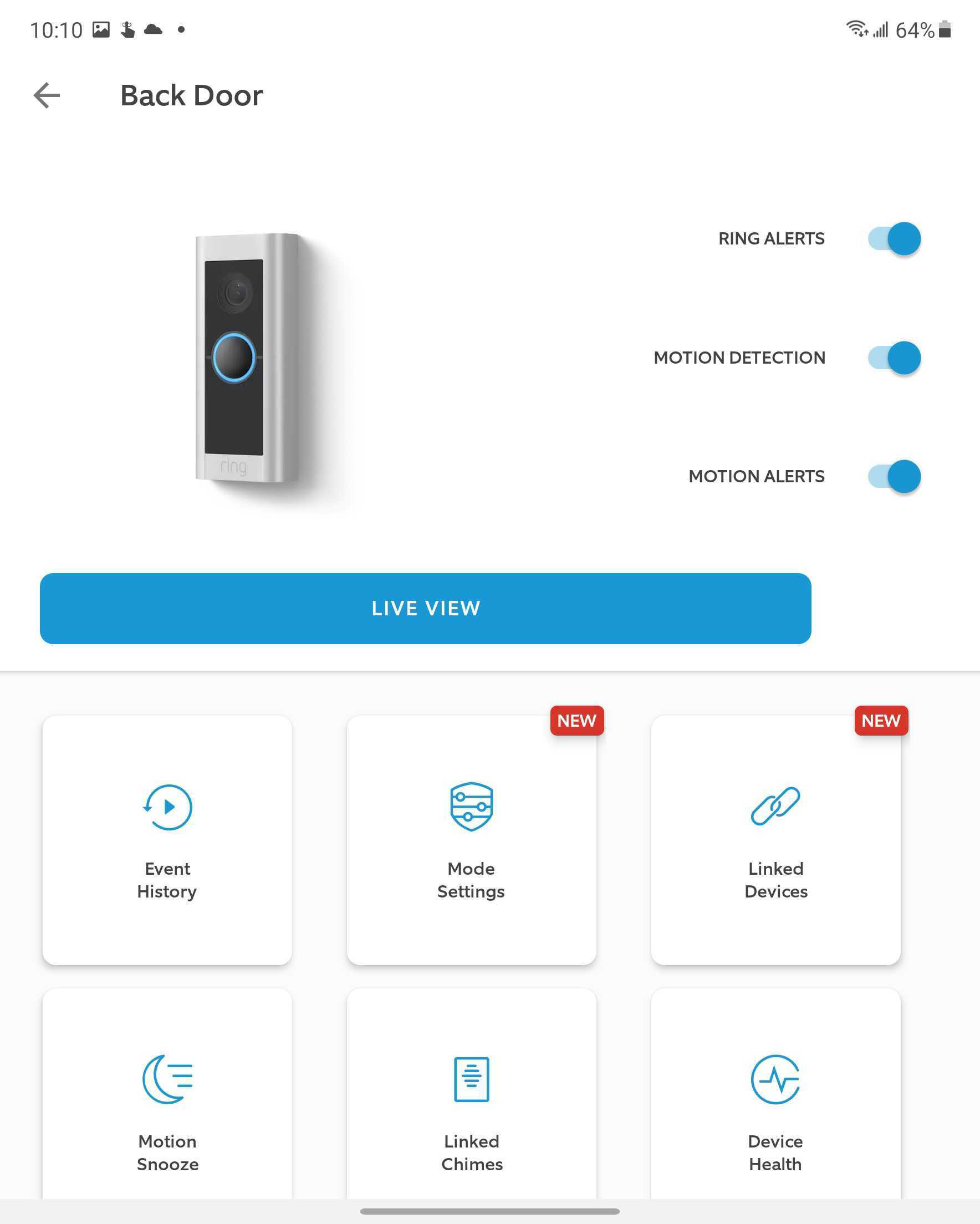 Ring doorbell live hot sale view activating device