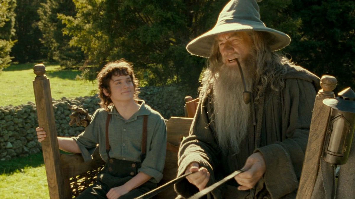 Frodo looking at Gandalf in The Lord of the Rings: The Fellowship of the Ring.