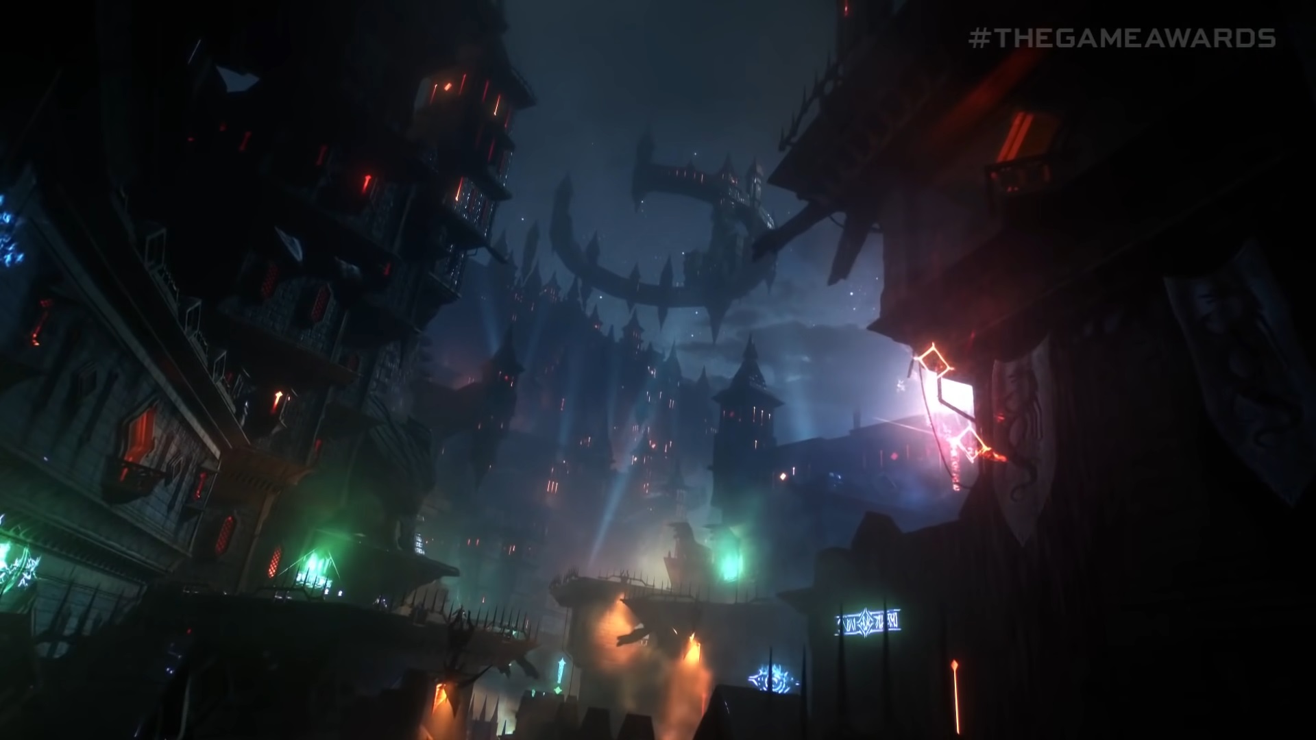 A glowing medievil city.