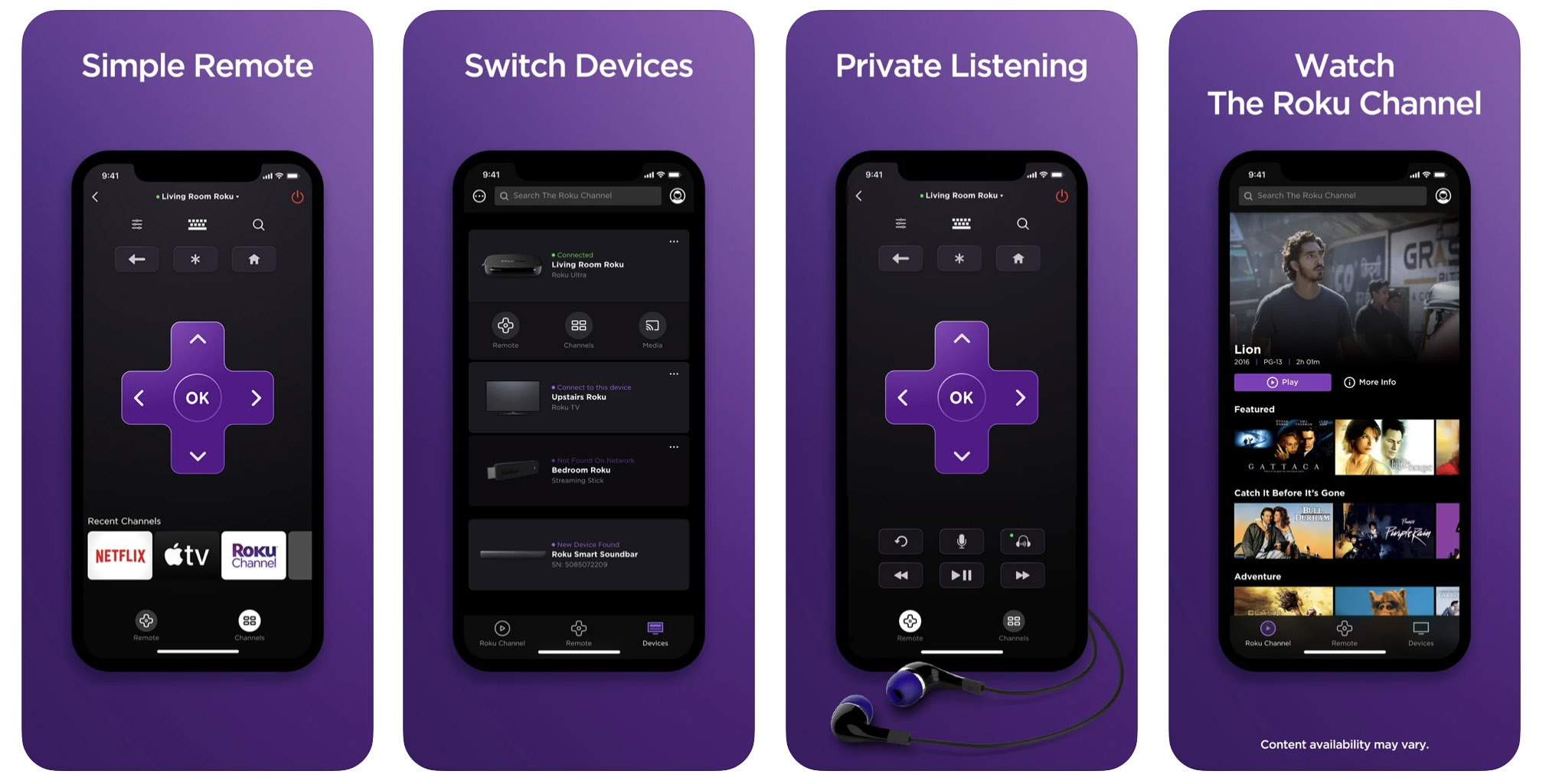 Roku mobile 2024 app private listening