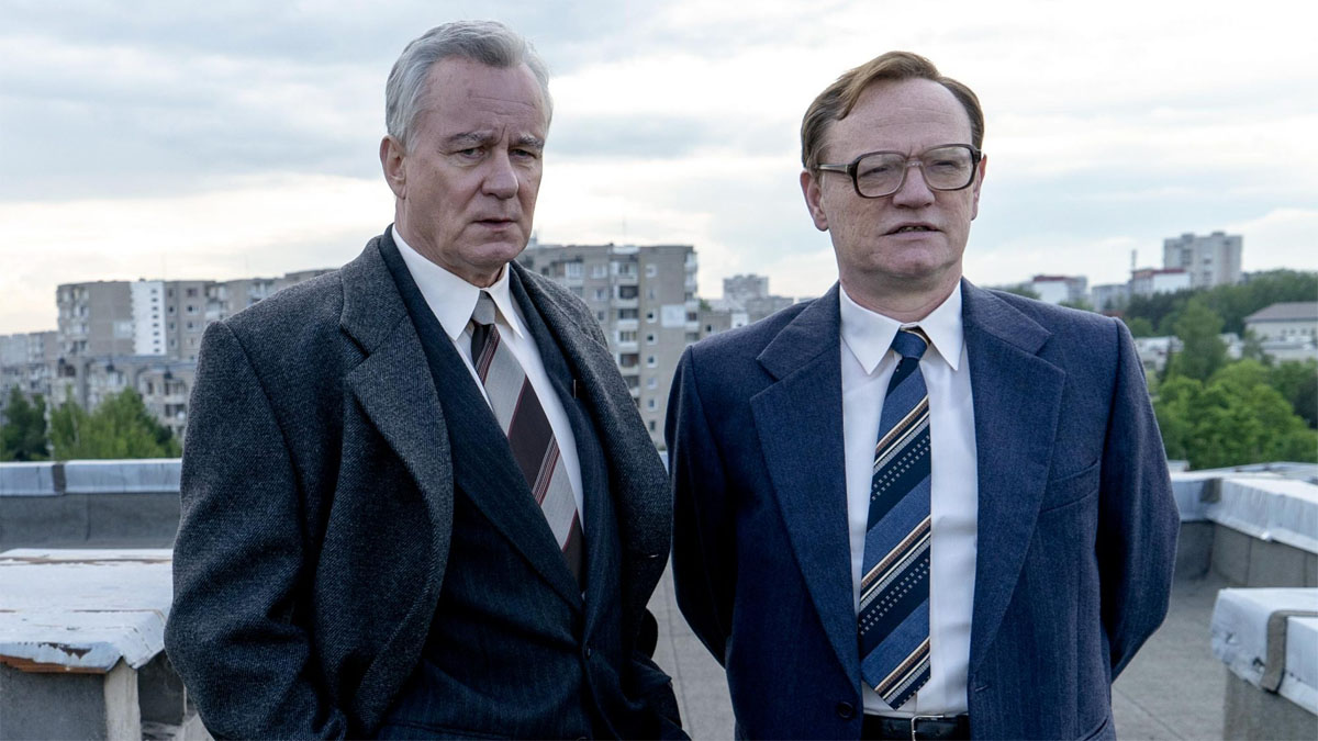 Stellan Skarsgård e Jared Harris em Chernobyl (2019)