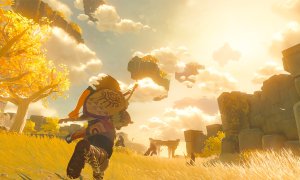 Link runs across Hyrule in the sequel to Breath of the Wild.