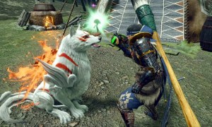 Amaterasu appears as a Palmute in Monster Hunter Rise.