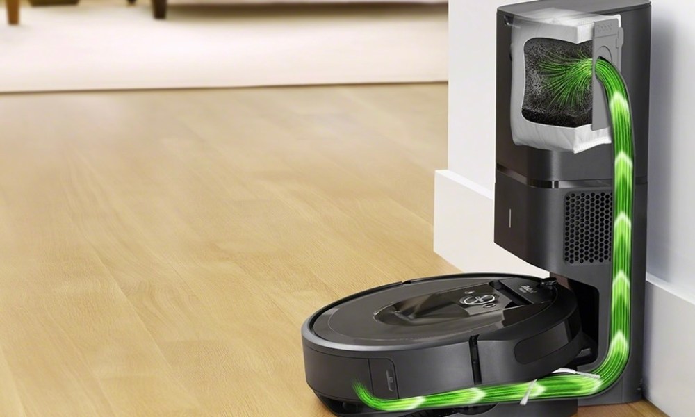 Roomba in dock.