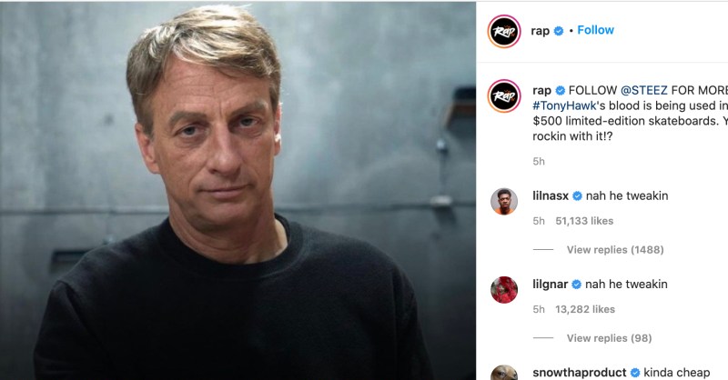 Tony Hawk Is Selling Skateboards Infused With His Blood