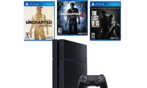 GameStop pre-owned PS4 bundle with Naughty Dog games.