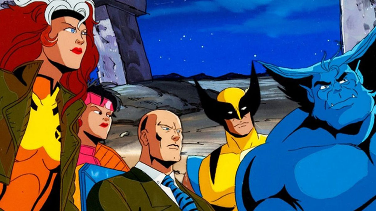 Los X-Men mirando en la misma dirección en el programa animado X-Men.