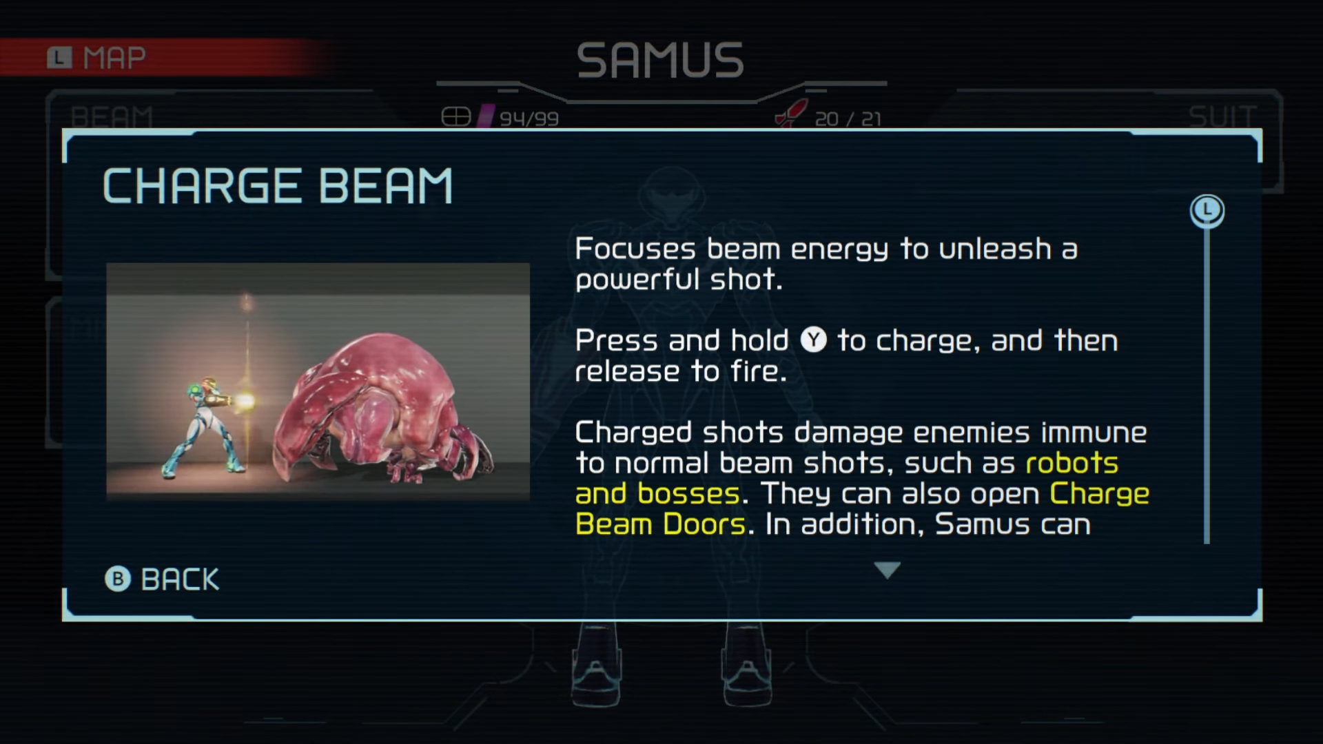 Charge Beam from Metroid Dread.