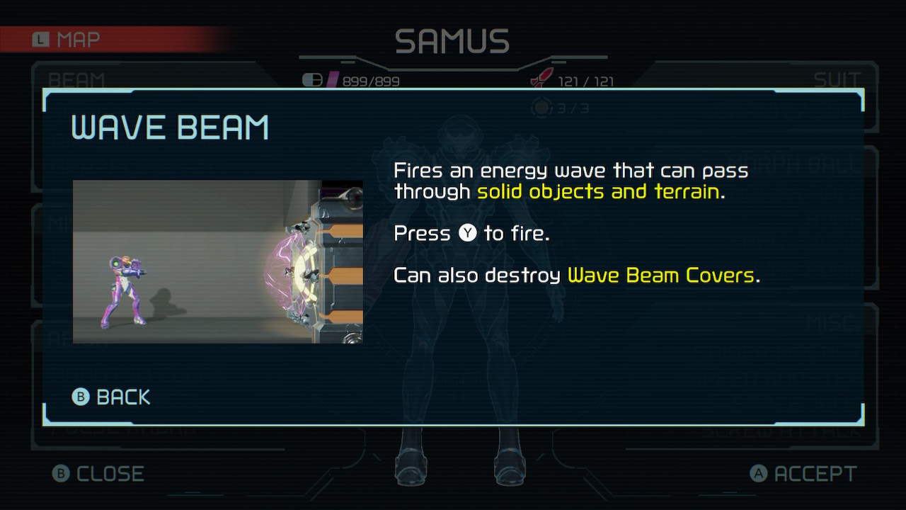 Wave Beam from Metroid Dread.