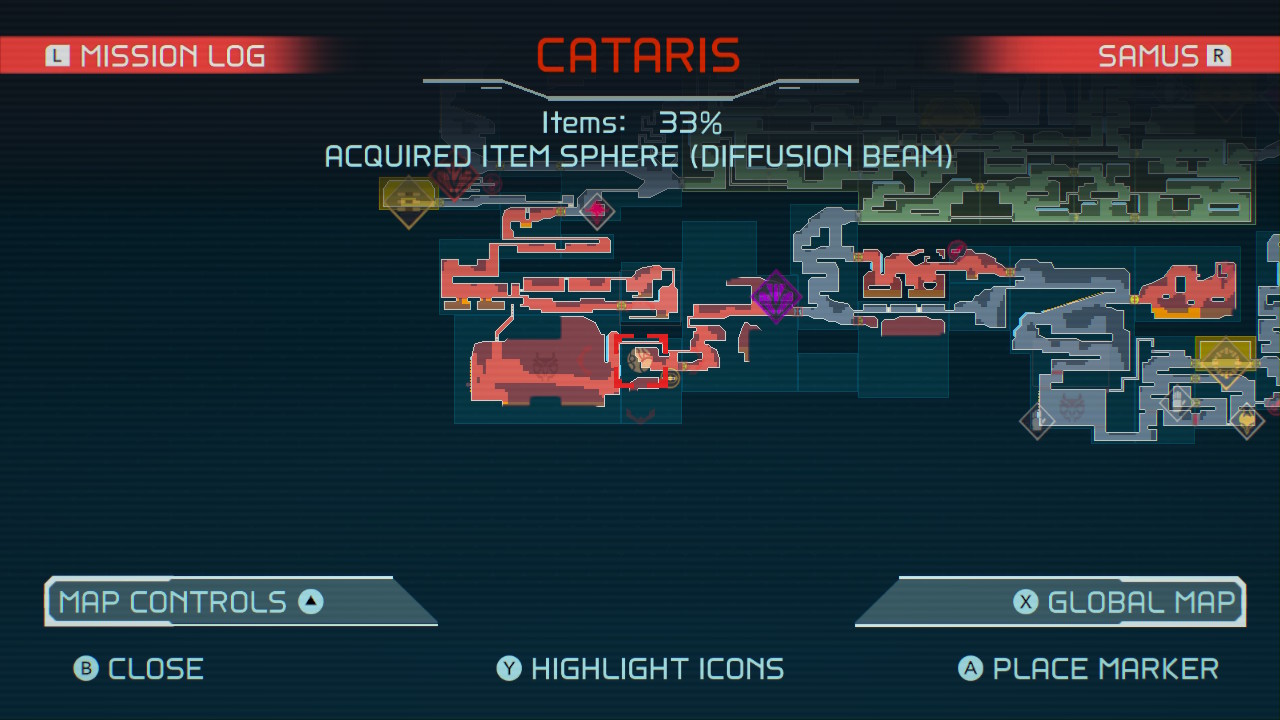 Map of Diffusion Beam in Metroid Dread.