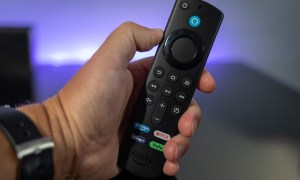 The Amazon Alexa Voice Remote in someone's hand.