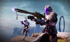 Characters shooting in Destiny 2.