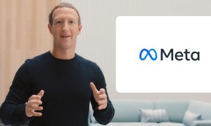 Mark Zuckurburg introduces Facebook's new name, Meta.