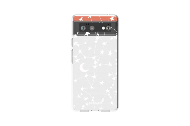 LoveCases Gel Case in white moon and stars for the Google Pixel 6.