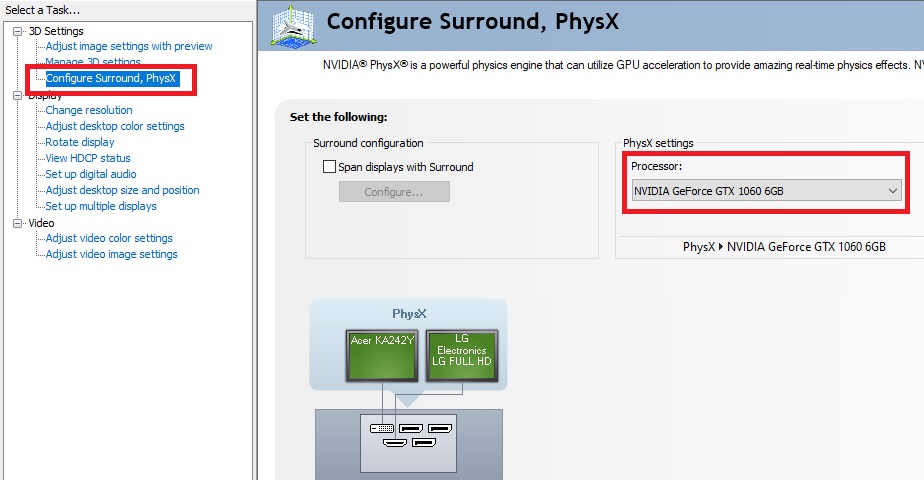 Configuracion panel online nvidia