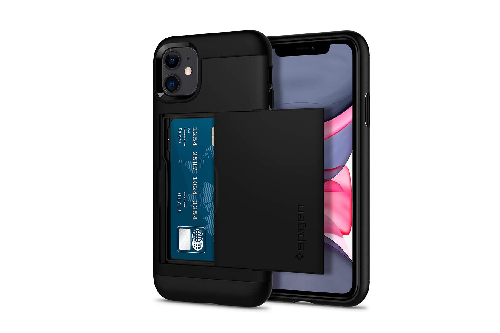 Spigen Slim Armor CS Case Compatible with iPhone 13 Card Slot - Black