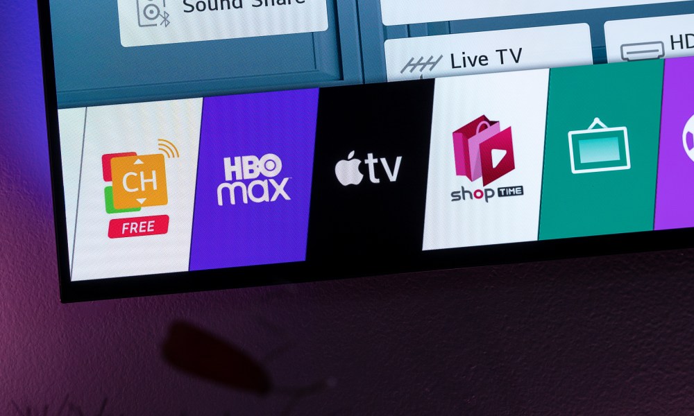 Apps on an LG smart TV.