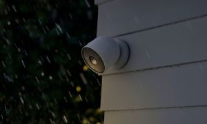 Google Nest Cam on home exterior.