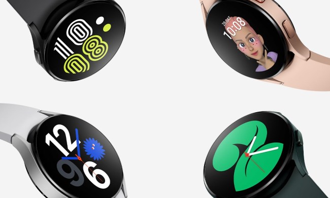 The Google WearOS toting Samsung Galaxy Watch 4 in various color opitions.